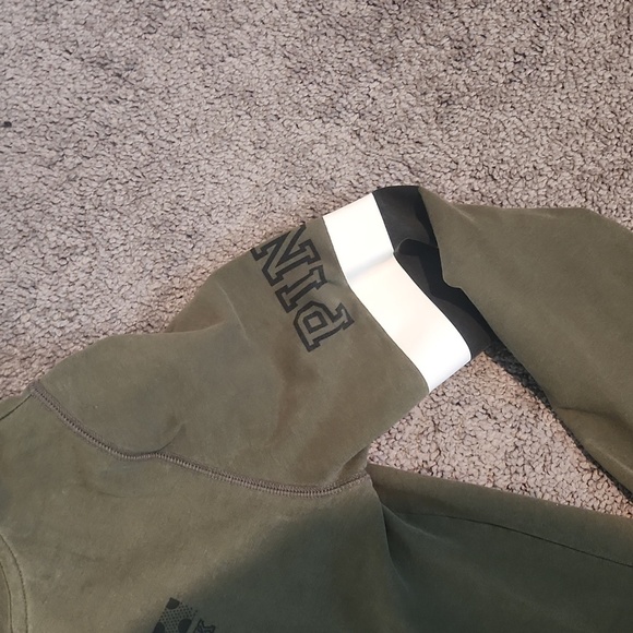 Pink Olive Green Zip-Up Hoodie - Picture 4 of 5